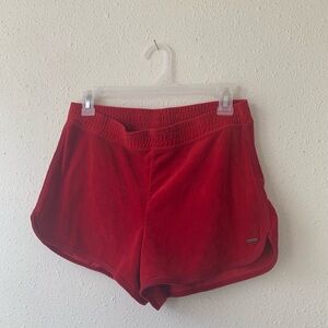 Hollister Red Velour lounge shorts